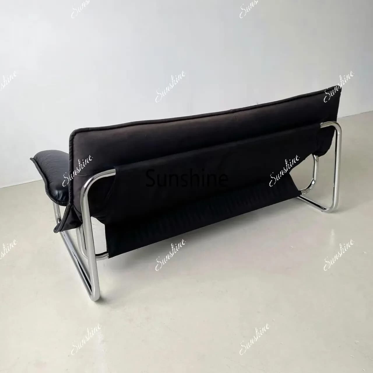 Medieval style black double sofa chair minimalist light luxury style living room casualY