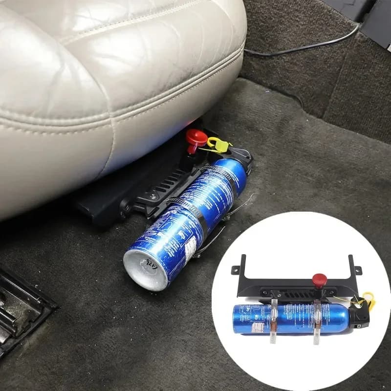 For Hummer H2 2003-2009 Aluminum Alloy Black Car Copilot Under Seat fire extinguishing bracket Interior Car Accessories