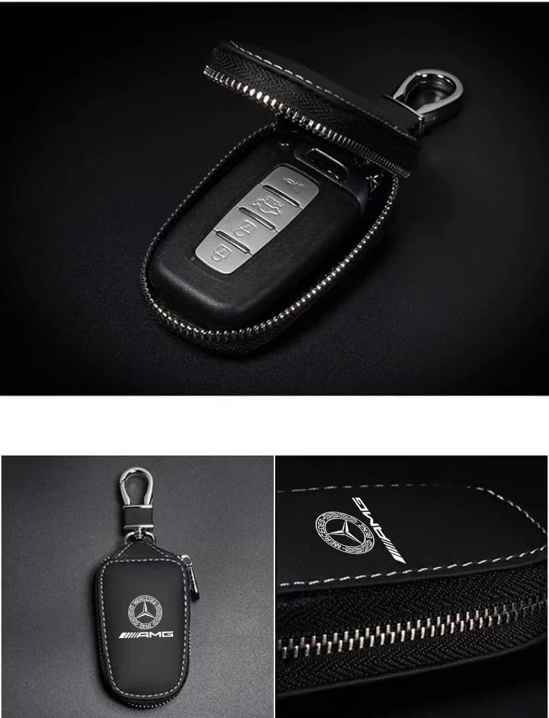 For Mercedes Benz AMG W212 W205 W204 W211 W213 W222 Leather Car Remote Key Case Cover Key Wallet Key Bag Auto Accessories