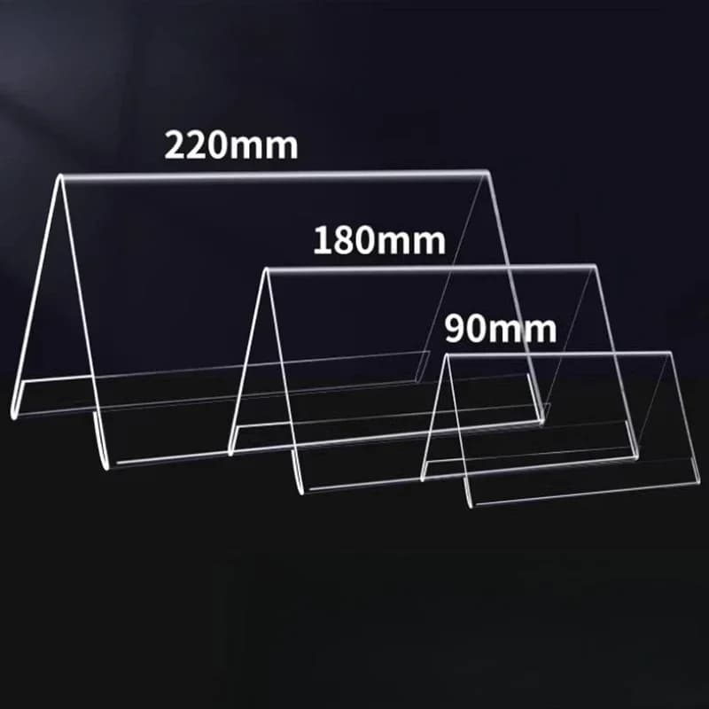 Acrylic Conference Signboard V Shaped Table Card Transparent Seat Sign Vertical Display Board Triangle Brand Name Tag Rectangle
