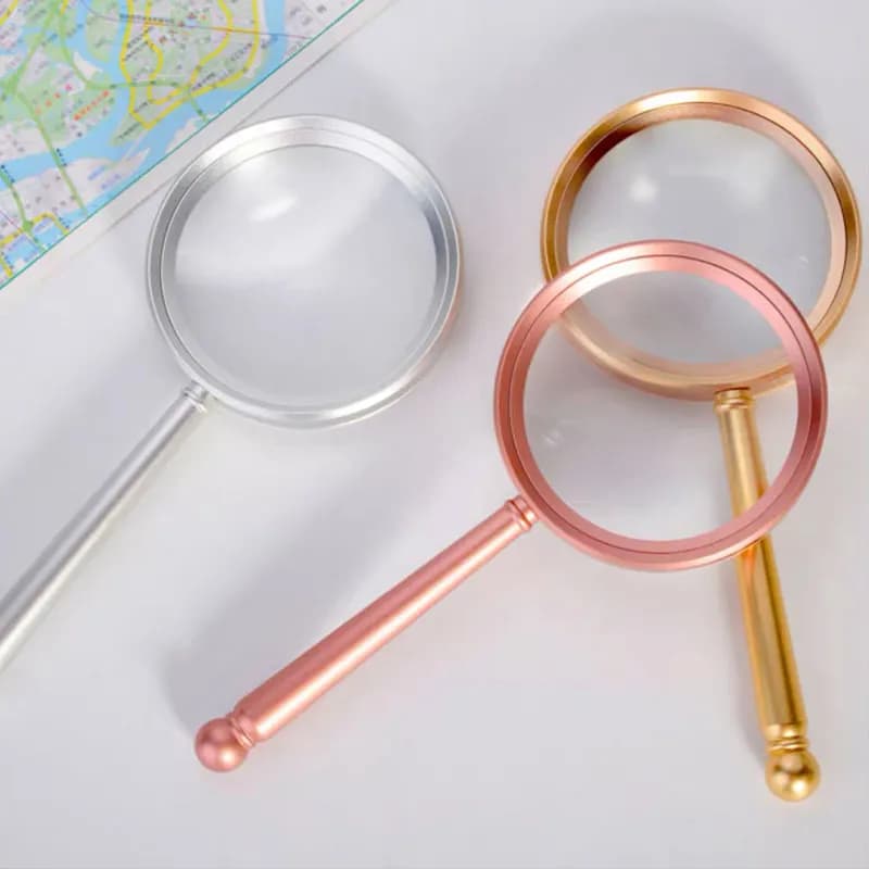 5-10x Handheld Portable Metal HD Magnifying Glass 75mm Diameter Magnifier Helping Hands Loupe
