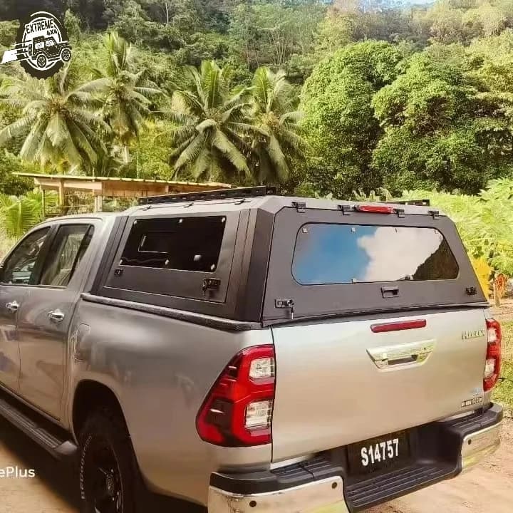 EXTREME Custom-Fit Pickup Canopy for Toyota Hilux Rust-Proof Hardtop Truck Topper Universal Cargo Canopy with Toolbox