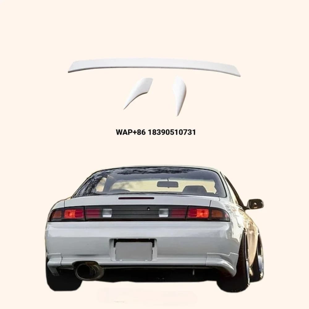 For 200SX S14 S14A Origin Style Fiberglass Rear Trunk Spoiler Wing 3pcs Body Parts