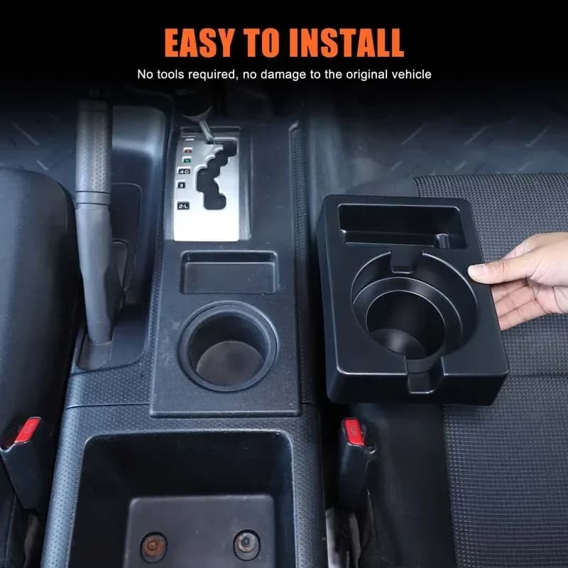 ABS Black For Toyota FJ Cruiser 2007-2021 Car central control water cup storage box mobile phone tray car interior accessories