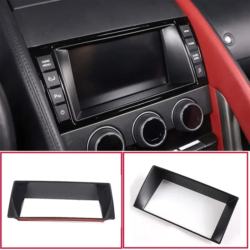 ABS Matt black For 2013-2018 Jaguar F-TYPE car navigation screen inner frame sticker car interior protection accessories