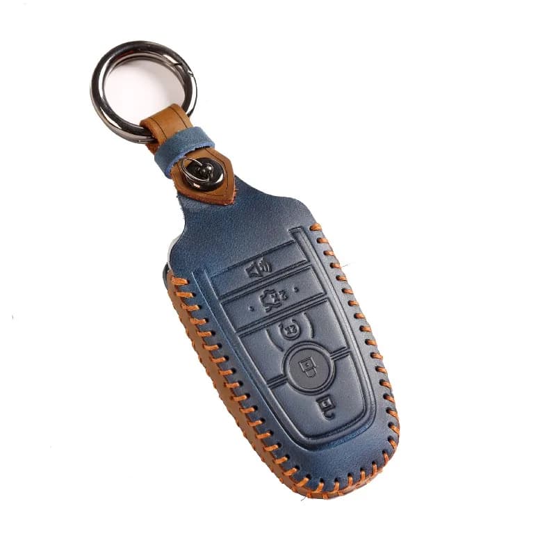 Genuine Leather Car Key Case Cover Shell Protector Fob Holder for Ford F-150 Raptor Edge Explorer Mondeo Accessories Hot Selling