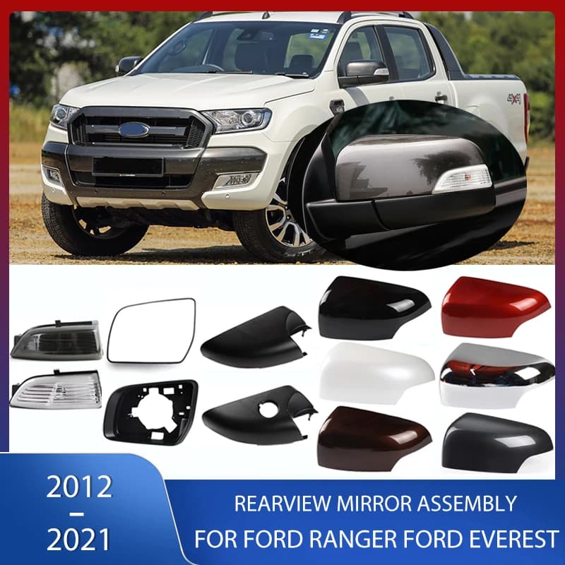 Rearview Mirror Cover Signal Lamp Shell NO Bulb Side Mirror Frame Cap For Ford Ranger 2012-2021 For Ford Everest 2015-2020