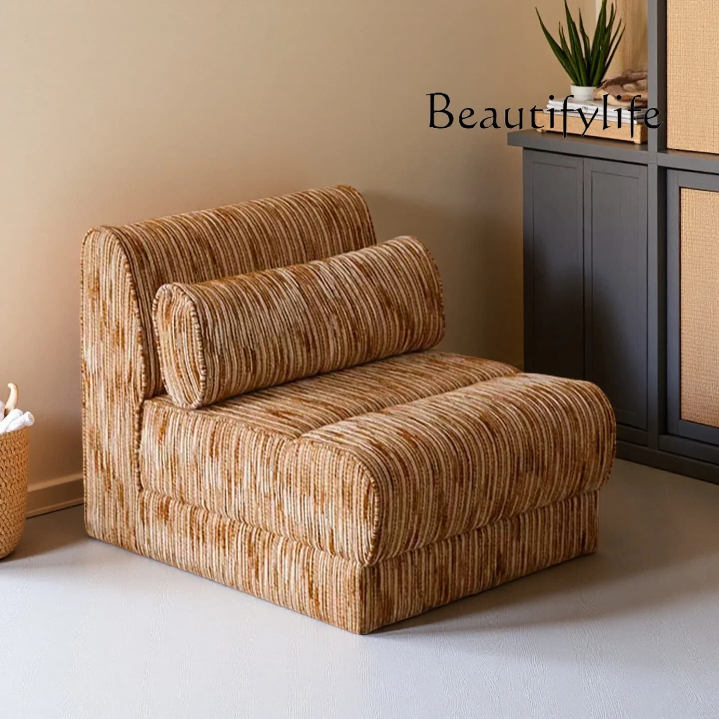 French retro single sofa chair small apartment living room balcony leisure home chenille small sofa