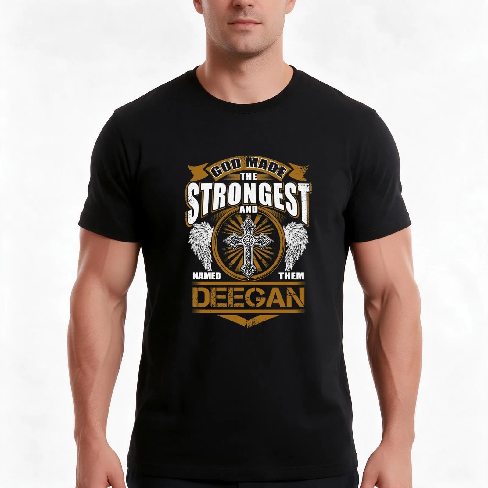 Deegan Name T Shirt - God Found Strongest And Named Them Deegan Gift Item Tee T-Shirt Summer Casual Cotton Tee, Unisex Men Women