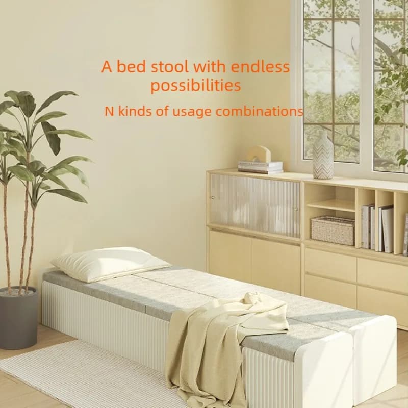 18-Paper Single Folding Bed Multifunctional Folding Bed/stool Simple Office Nap Bed Foldable and Easy To Store Includes Padding