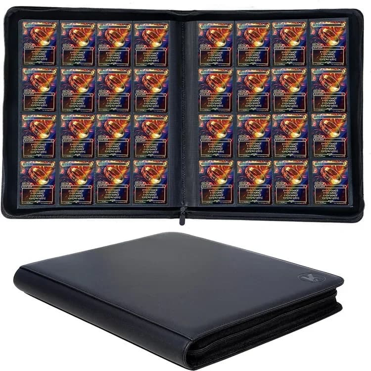 Large 1024 Hold TCG Card Binder 12/16 Pocket Zippered Waterproof for Pokemon YuGiOh Magic Cards Anime Game Card Collection Album