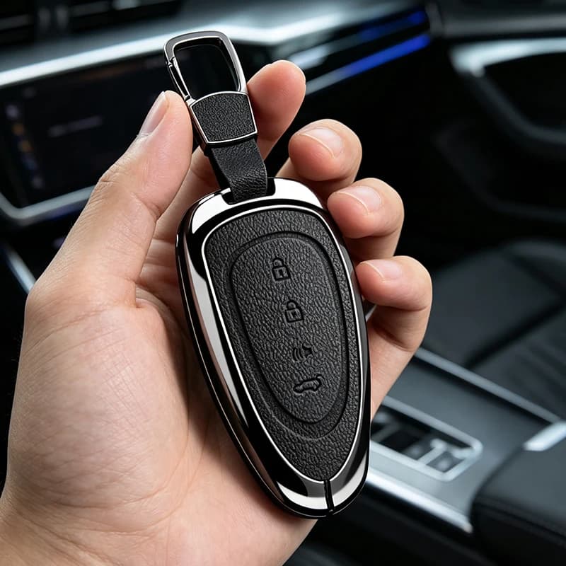 Zinc Alloy Leather Car Key Case Cover For WEY 23 Coffee 01 Latte DHT-PHEV WEY 07 80 Protective Shell Accessories