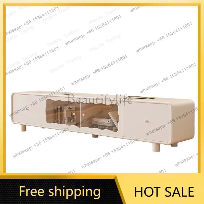 zj.Sitting Room Tv Cabinet Long European Italian Designer Bedroom Tv Cabinet Modern Storage White   Furniture Home