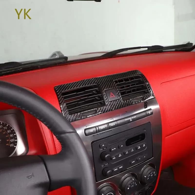 For Hummer H3 05-09 Soft Carbon Fiber Car Central Control Air Vent Frame Cover Trim Sticker Interior Car Accessories