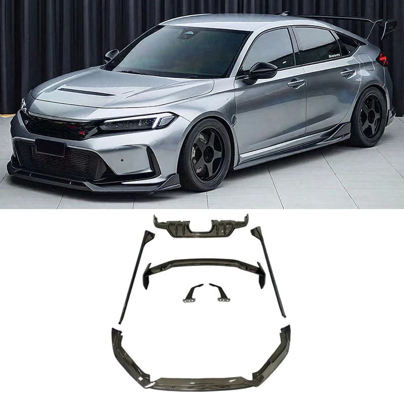 High Quality Carbon Fiber Body Kit Front Lip Side Skirts Rear Diffuser Spoiler Tuning Parts For FL5 Type R