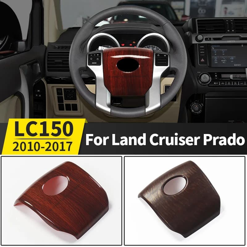 For Toyota Land Cruiser Prado 150 LC150 FJ150 2010-2017 Peach Wood Steering Wheel Lid Interior Modification Accessories Tuning