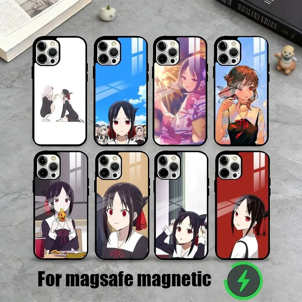 S-Shinomiya Kaguya Anime Character Phone Case For iPhone17,16,15,14,13,12,11 Plus,Pro Max Magnetic For Magsafe Wireless Charging