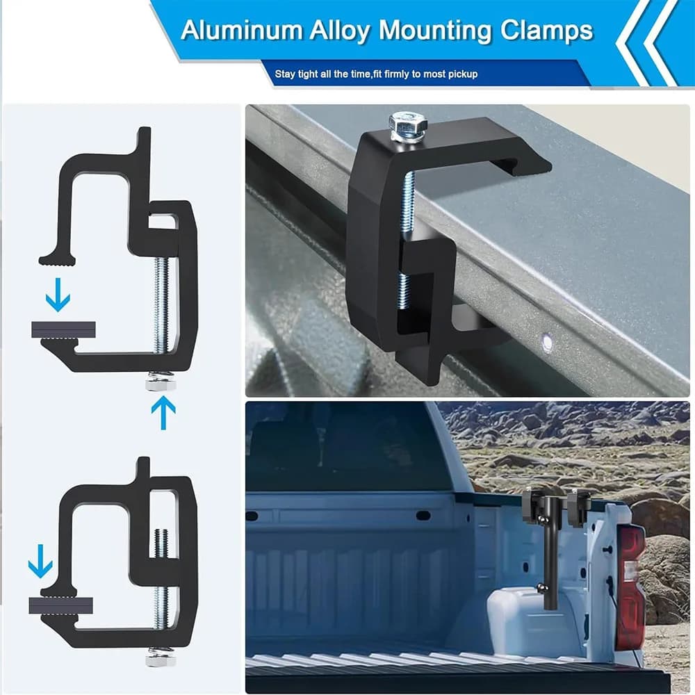 Aluminum Heavy Duty Truck Camper Shell Mounting Clamps Universal Pickup Truck Cap Topper G Clamp No Drill Fixing Bracket