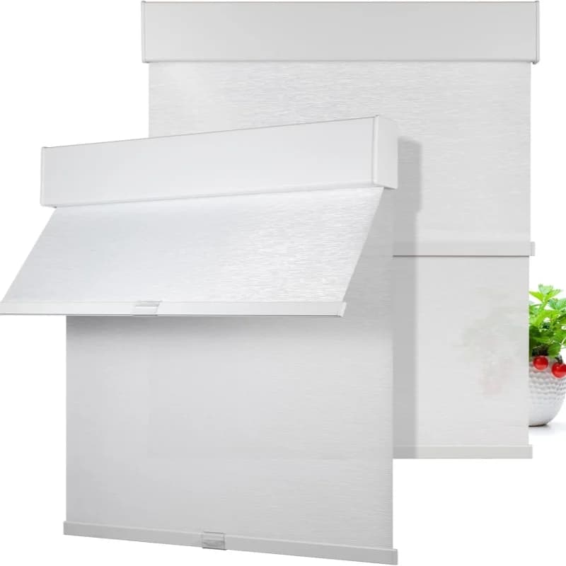 Custom Size Dustproof Valance Dual 100%Blackout And Light Filtering Fabric Manual Cordless Double Roller Shades For Window Hotel