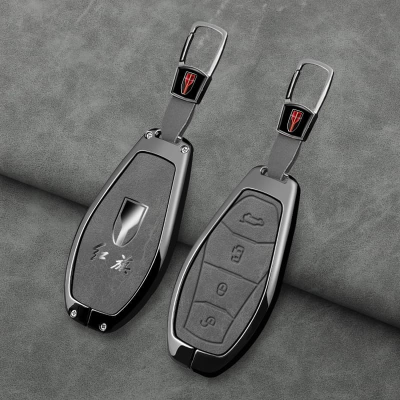 Metal Leather For Hongqi HS5 H5 H9 HS7 H7 L5 HS3 L9 2023 2024 2025 Car Key Case Cover  Protection Shell  Accessories