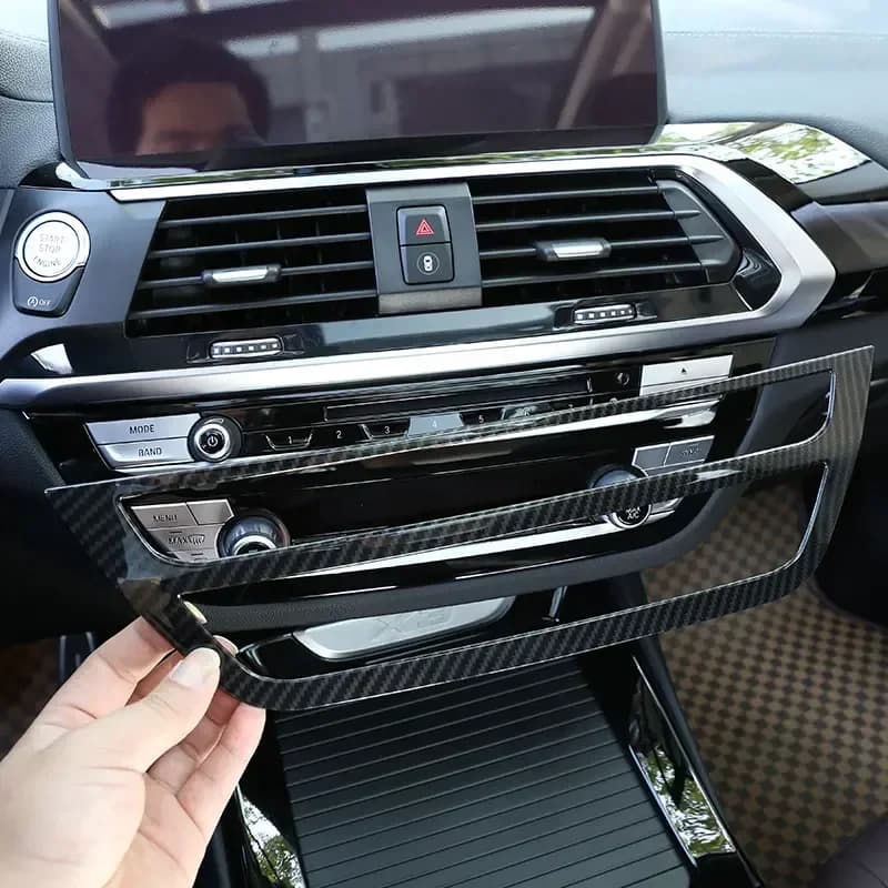 For BMW X3 X4 G01 G02 2018-2023 ABS Carbon Fiber Car Central Control Air Conditioning Frame Cover Trim Interior Car Accessories