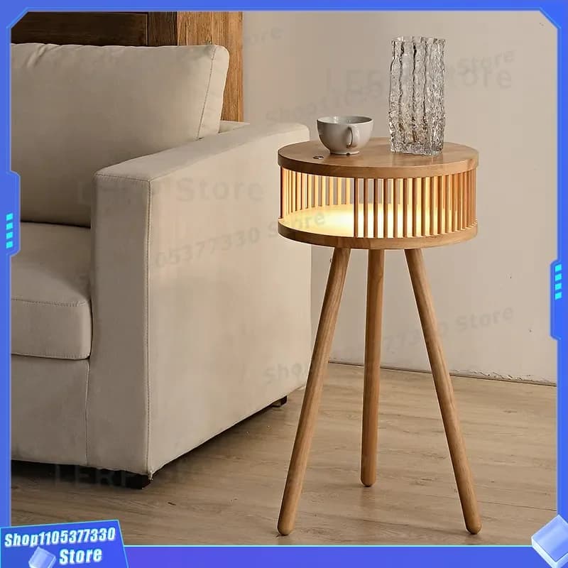 Japanese Retro Solid Wood Floor Lamp for Living Room Coffee Table Sofa Side Bedroom Bedside Bed and Breakfast Tea Room Decor