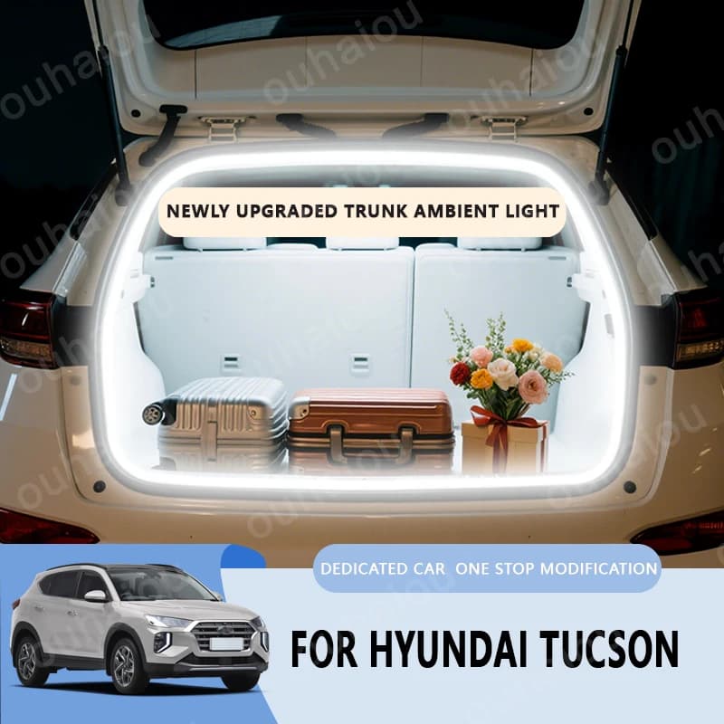 For Hyundai Tucson MUFASA Creta trunk light modification light Atmosphere lights White warm white Rear Trunk LED Light Bar
