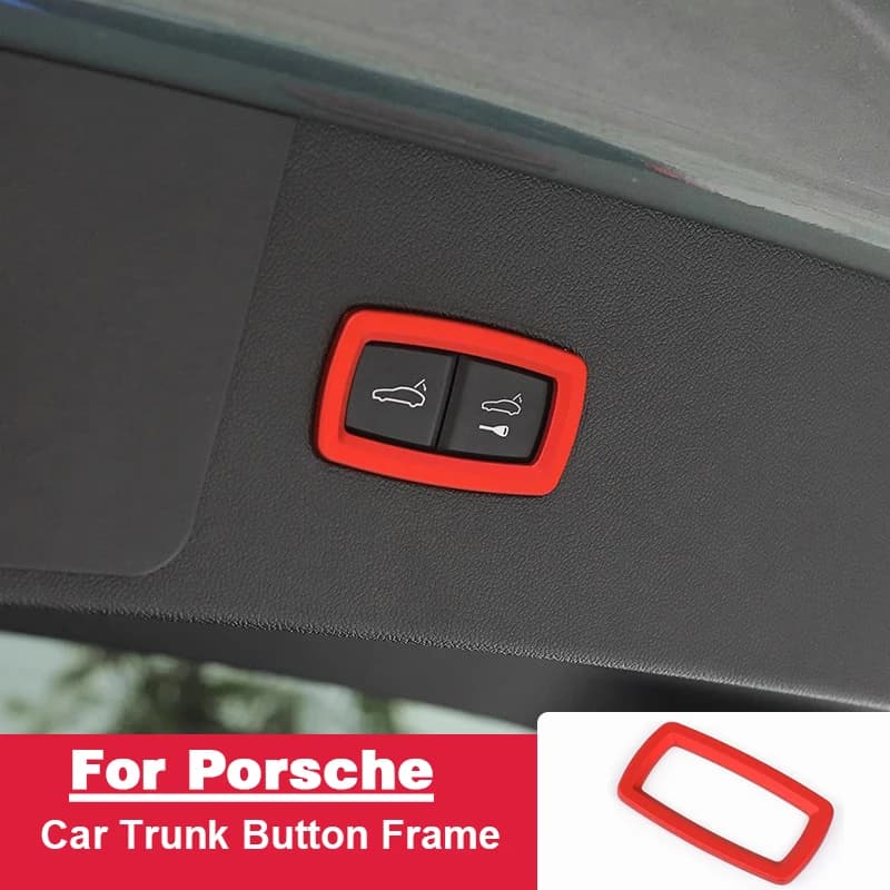 Car Trunk Switch Button Trim Frame Sticker For Porsche Cayenne Macan Panamera 2013 2014-2016 2018 2019 2020 2021 2022 2023 2024