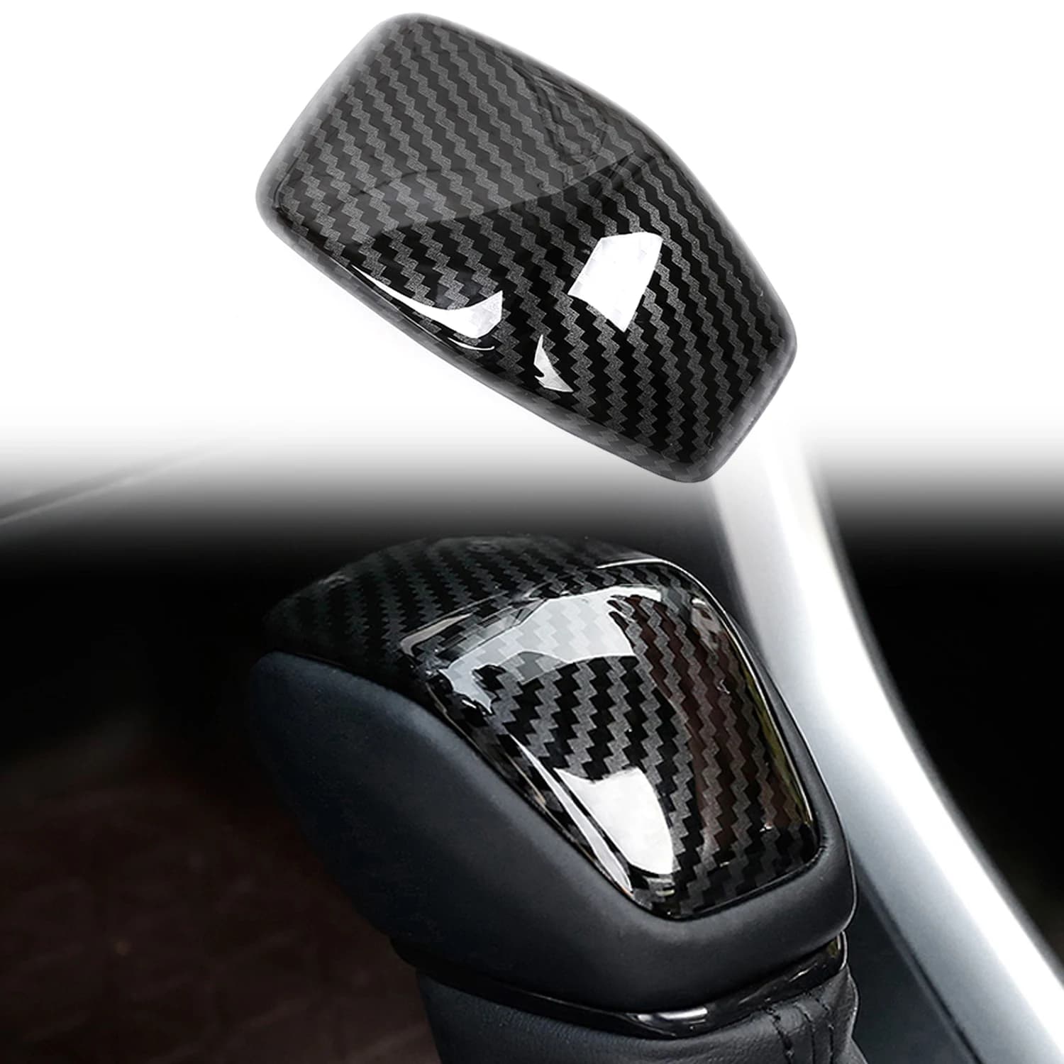 For Toyota Land Cruiser 300 J300 LC300 2022 2023 Car Accessories Carbon Fiber Grain ABS Gear Shift Knob Head Cover Trim