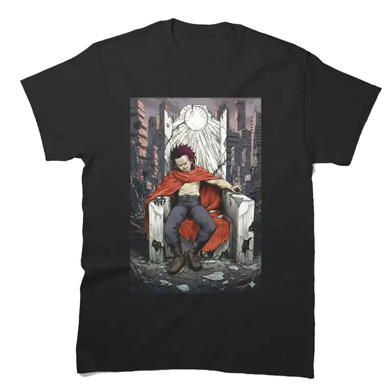 Akira Cyberpunk City Explosion Gift T‑Shirt Katsuhiro Otomo Retro Manga Shotaro Kaneda Neo‑Tokyo Anime Print Short Sleeve Tops