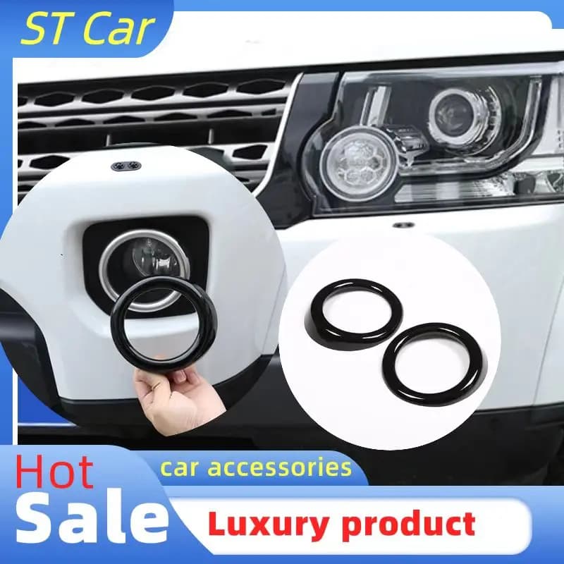 ABS Glossy Black Car Head Front Fog Lamp Frame Cover Trim For Land Rover Discovery 4 LR4 2014-2016 Auto Accessories