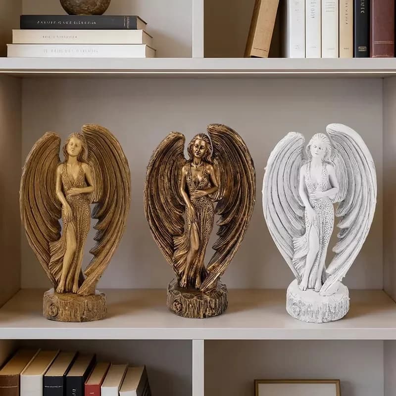 Nordic Angel Girl Sculpture Resin Ornaments Living Room Bookcase Courtyard Balcony Garden Muse Statue Furnishings Crafts Decor