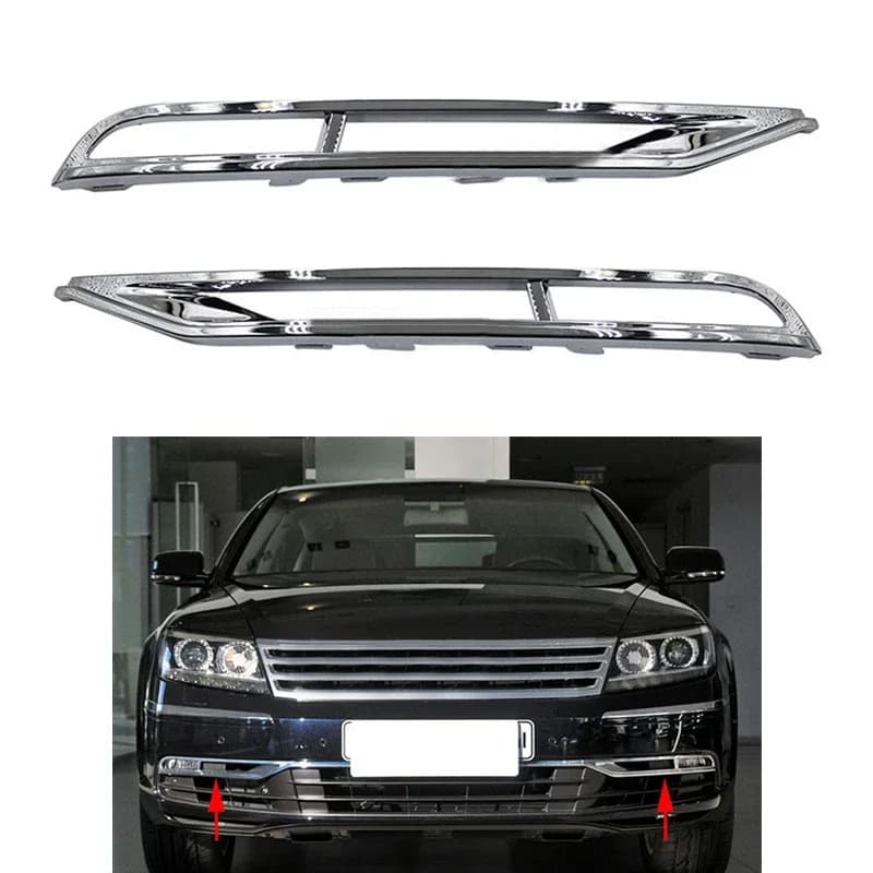 Auto Front Bumper Fog Lamp Daytime Running Light Trim Cover For VW Phaeton 2011 2012 2013 3D0807243 3D0807244