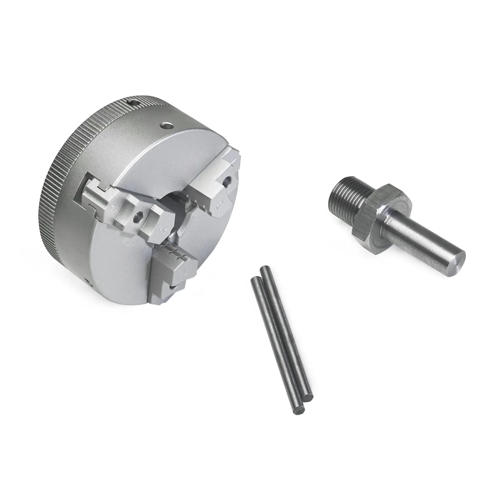 【Hot】Z011 Mini Lathe Chuck Set ,CNC Self Centering Aluminum Alloyy 3-Jaw Chucks with Connecting Rods For Drill Grinder Repair Fi