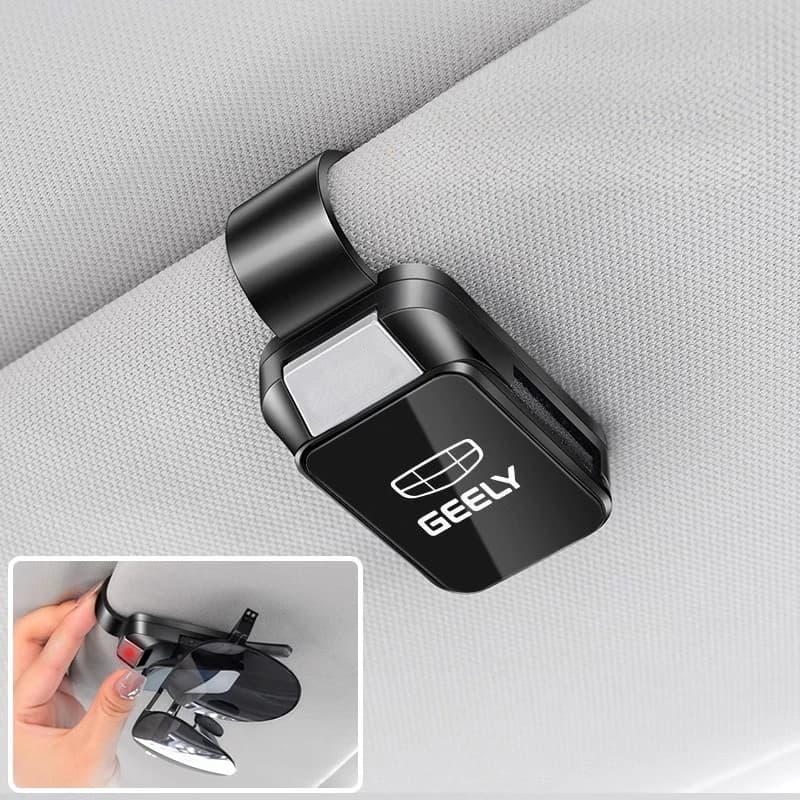 1Pcs Car Glasses Holder for GEELY Sun Visor Mounted Sunglasses Clip Portable Ticket Card Storage Clip Auto Interior Decoration