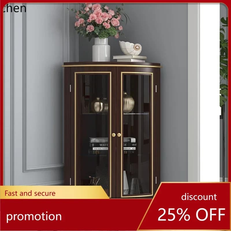 HT Corner Cabinet American Solid Wood Light Luxury Corner Cabinet Simple Triangular Corner Cabinet