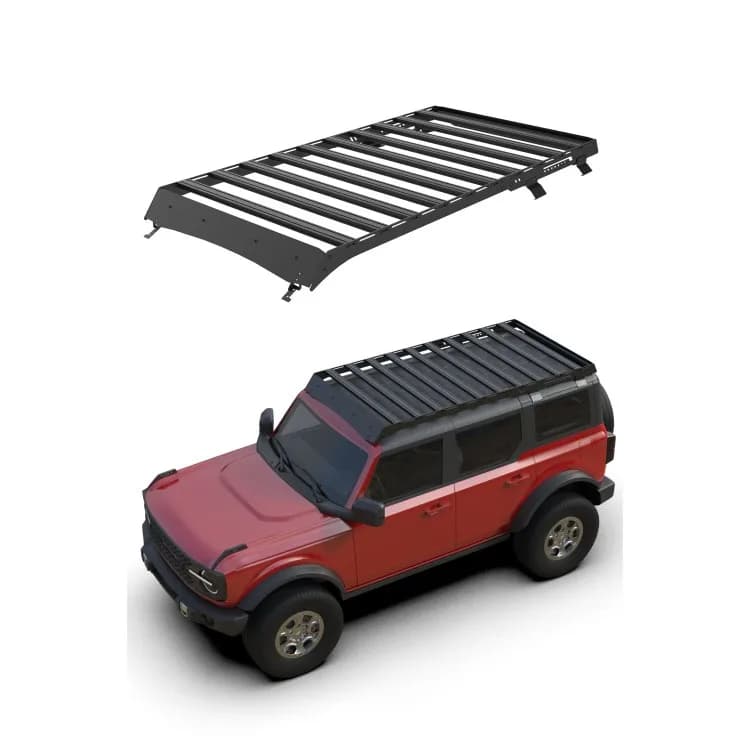 New Style Aluminum Alloy Roof Basket Roof Rack Steel Side Ladder Luggage Rack For Ford Bronco 2024+
