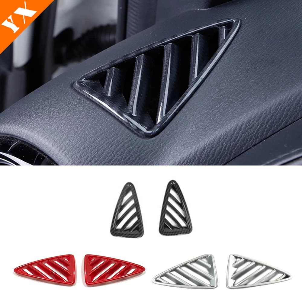Carbon Silver Look Car Dashboard Air Conditioning Vent Car Ac Air Outlet Decor Anti Scratch Cover For Mazda CX-3 CX3 2015-2018