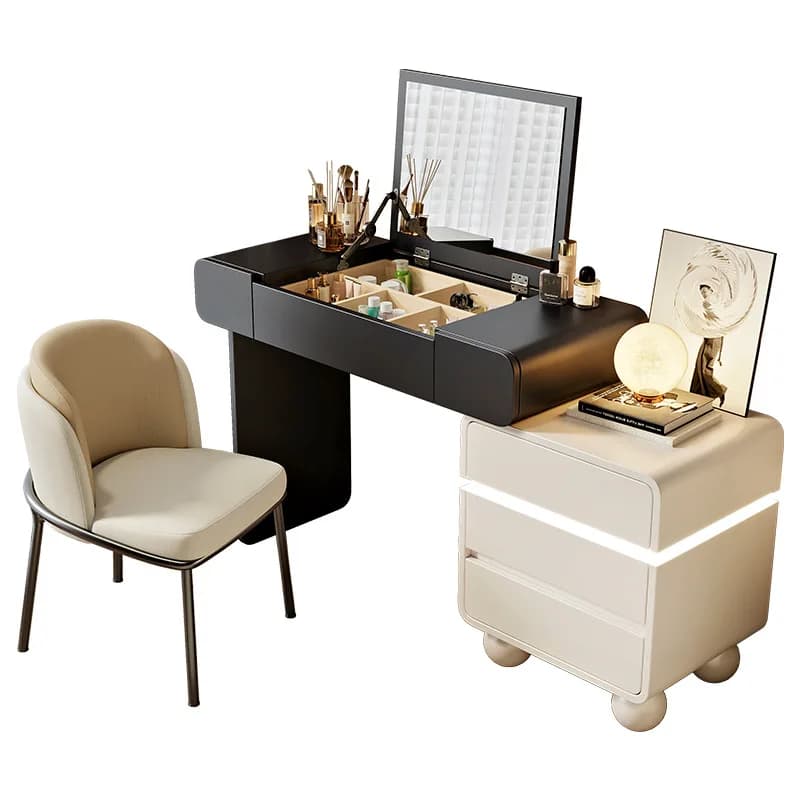 Limited-time Offer High-quality Modern Bedroom Vanity Table with Foldable Mirror and Solid Wood Construction