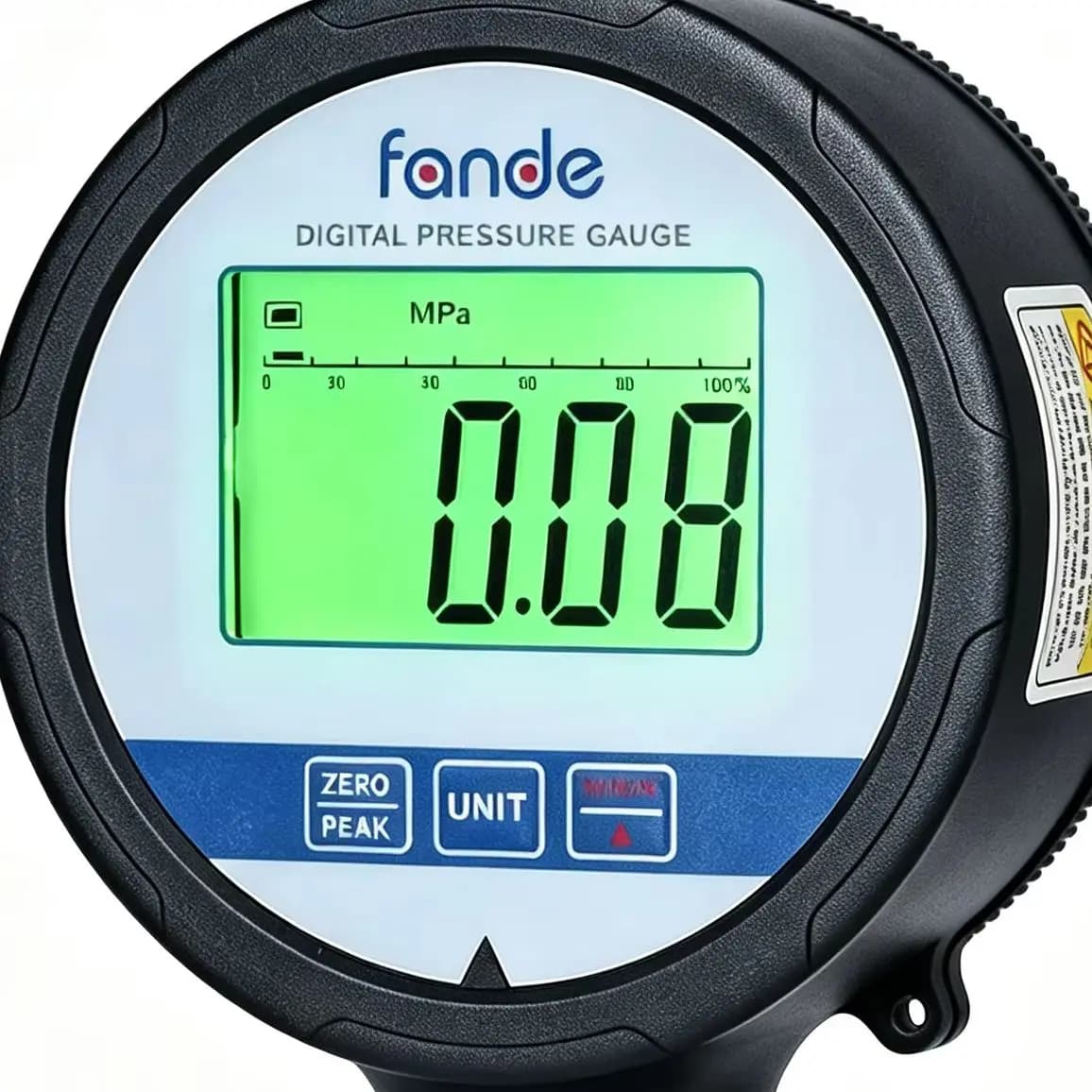 Fande Digital Pressure Meter NPT1/2 100MPa 4 Digit LCD Hydraulic Pressure Meter 1%FS for Water Oil Air Compressor Testing