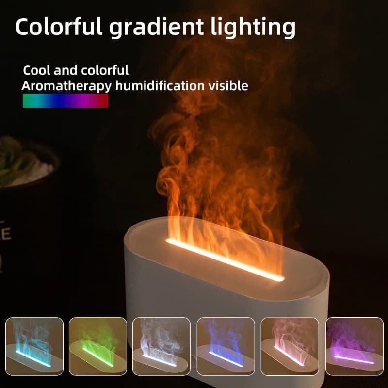 Colorful Lighting Flame Aromatherayp Machine Humidifcation Air Fragrance Home Room Fresh Office Table Desk