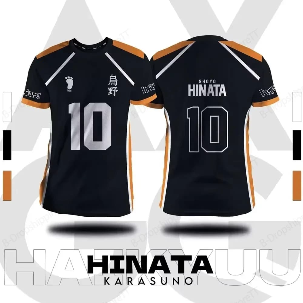 Haikyuu Fox Valley Japanese checkered shirt, 3D printed anime for men and women, large-sized fashionable short-sleeved sports T-