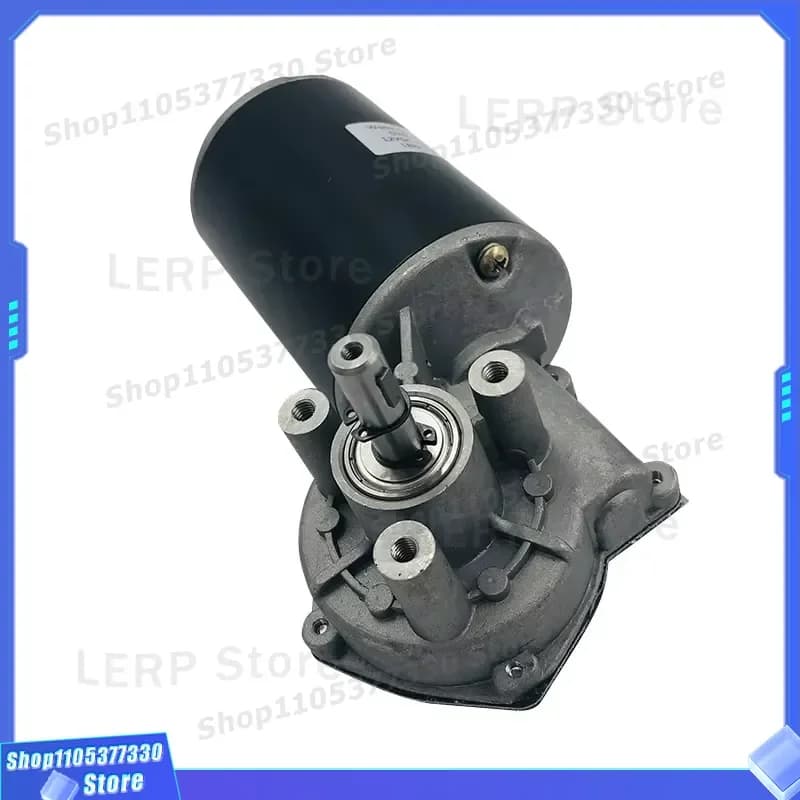 63mm 80W 90 Degree Right Angle DC Worm Gear Motor 12V Low Speed For Door Swimming Pool Sunshade Customizable D Axis Output