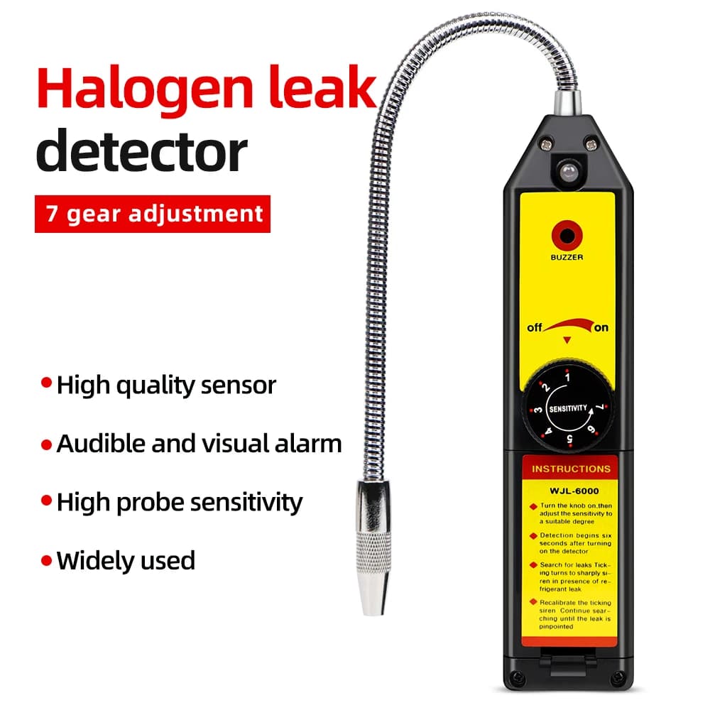 Halogen Leak Detector Freon Gas Analyzer CFC HFC HVAC Halogen Refrigerant Gas Detector Air Conditioning Tester R22 R410A R134A