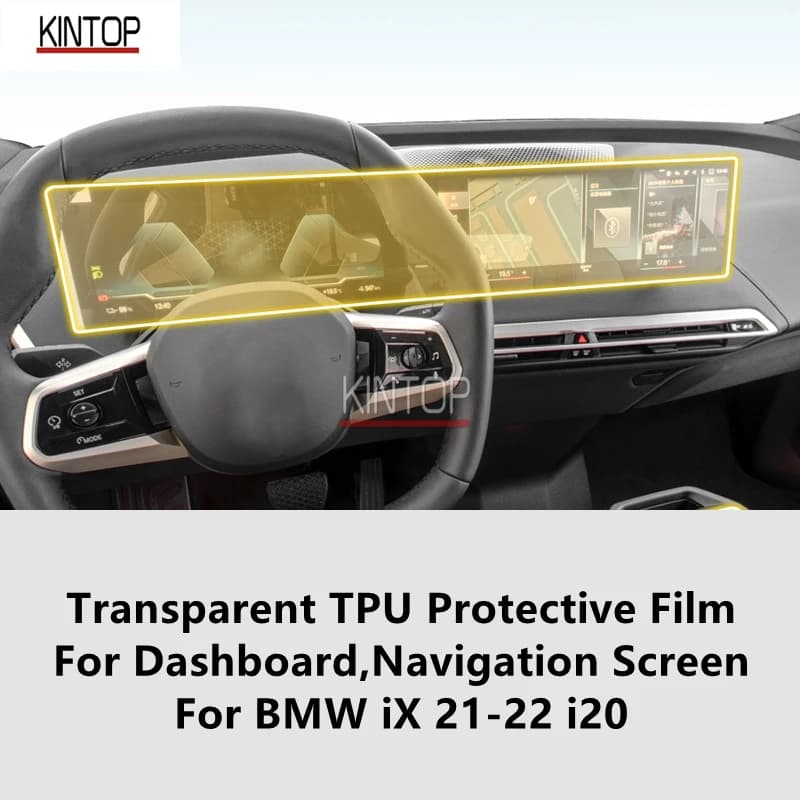 For BMW iX 21-22 i20 Dashboard,Navigation Screen Transparent TPU Protective Film Anti-scratch Repair Film Accessories Refit