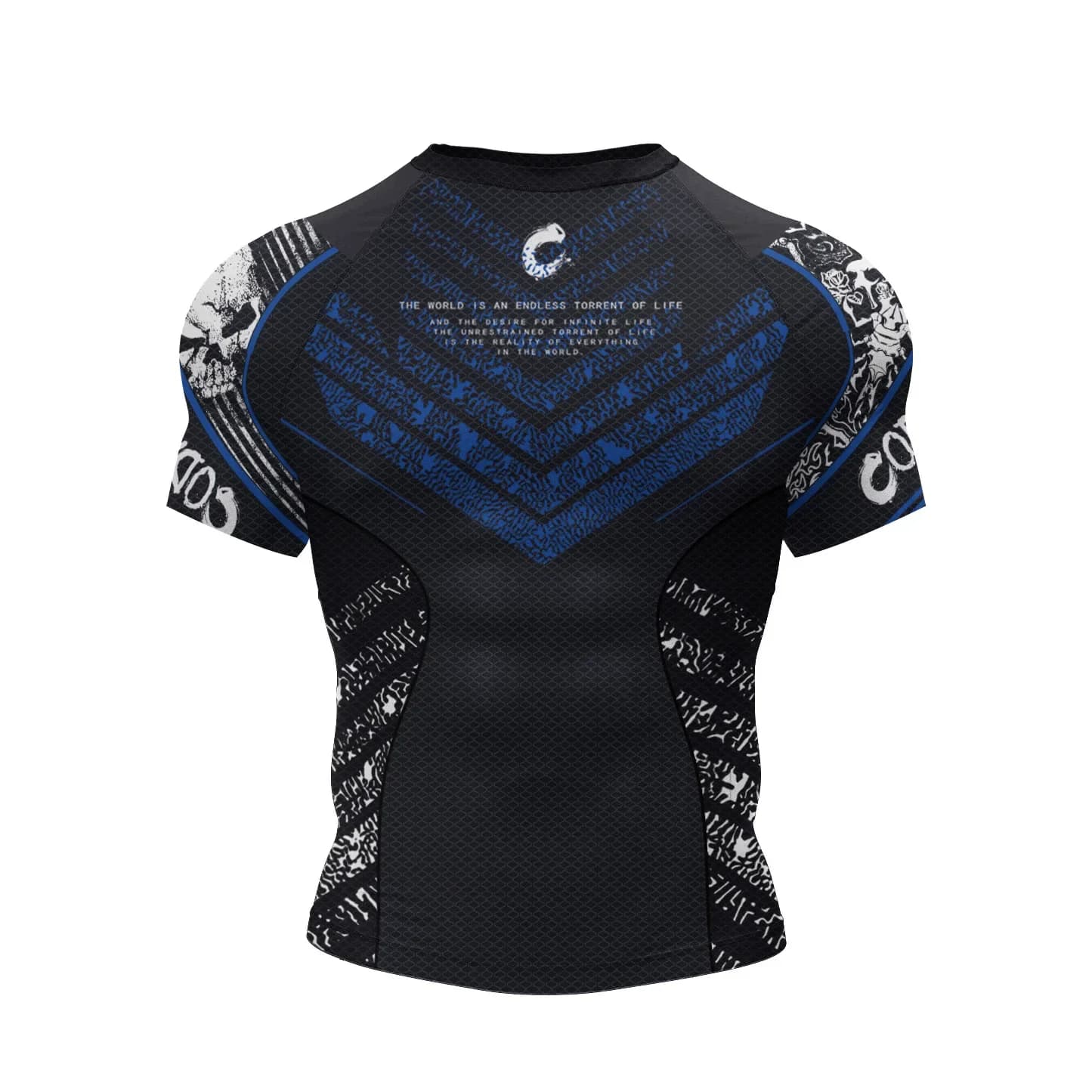 Men's short-sleeved compression T-shirt, suitable for Brazilian jiu-jitsu training and gym workouts