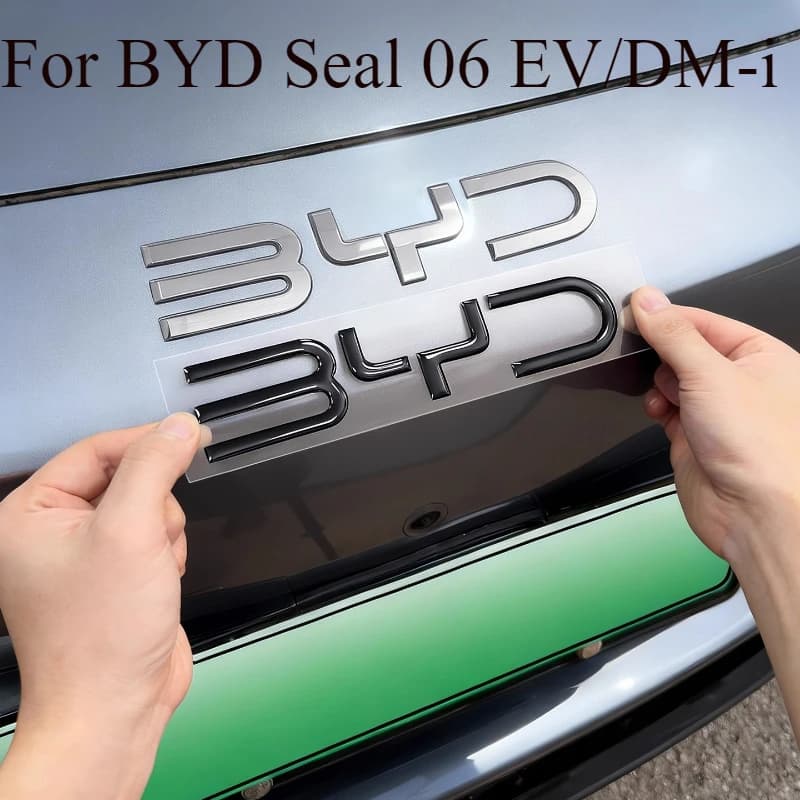 For BYD Seal 06 EV/DM-i Emblem Overlay - 3D Gloss Black Protective Front Badge Cover
