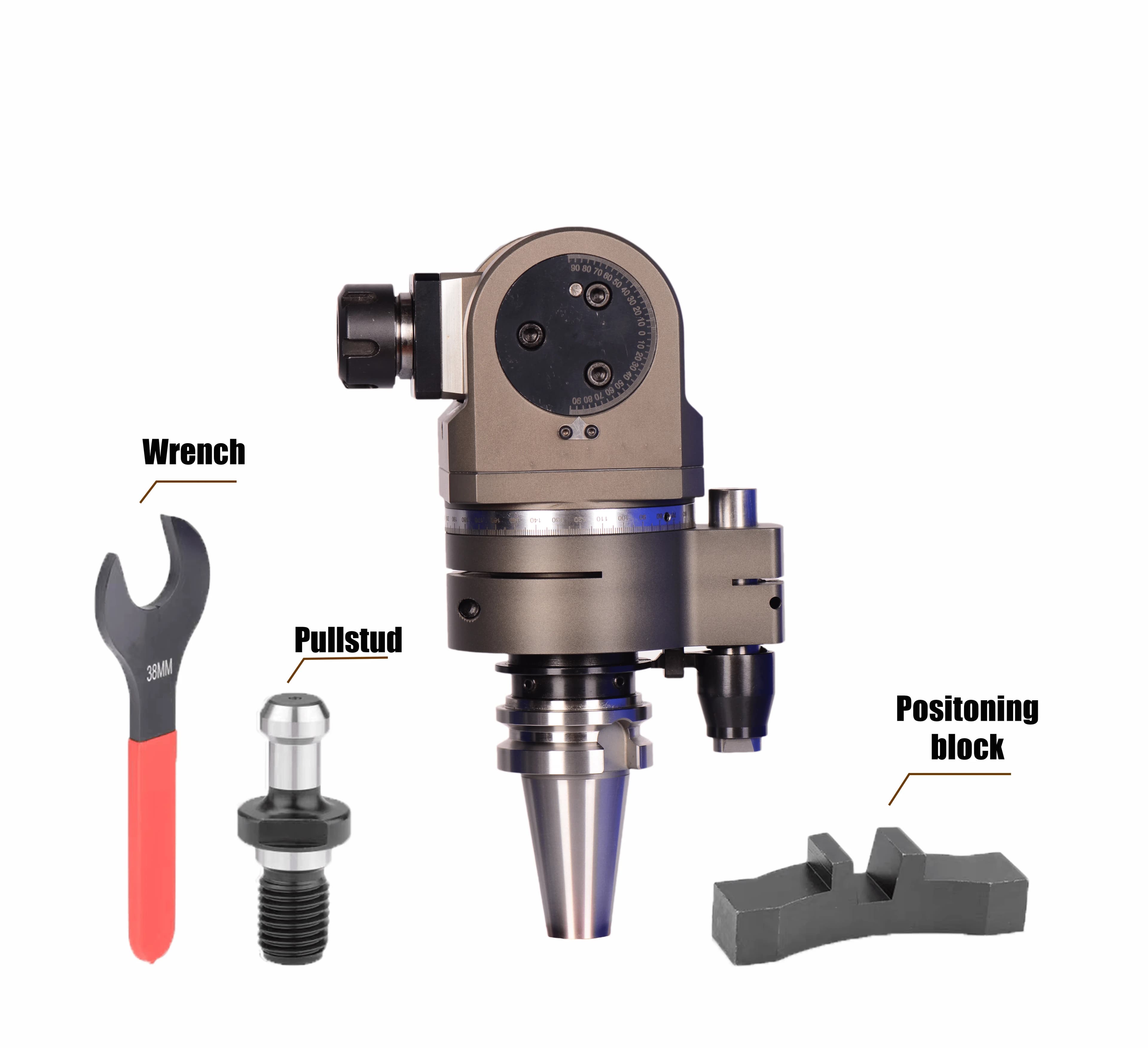 BT40 Universal Angle Head 360 DegreeRotation Milling Head Machine Tools Accessories