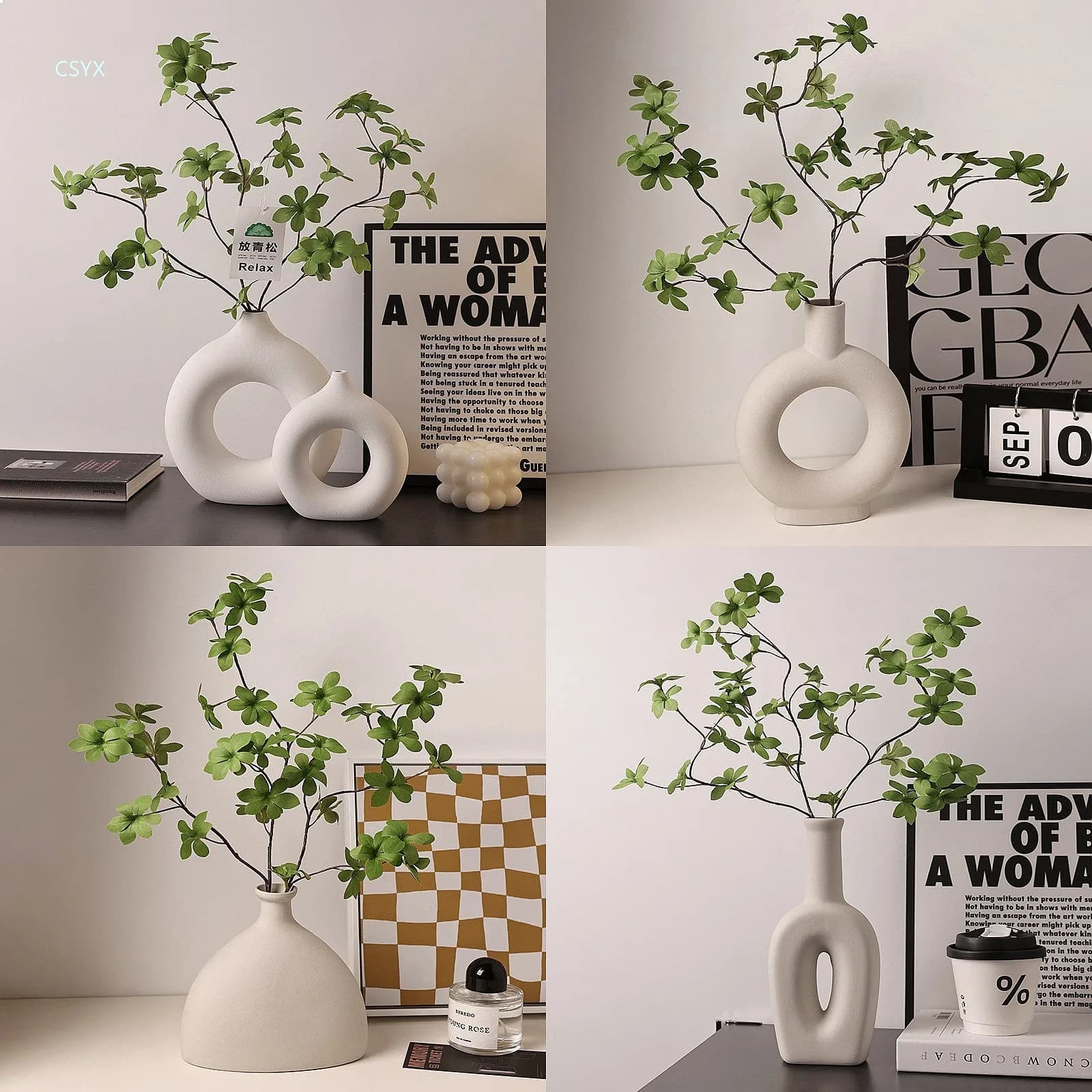 Minimalist Ceramic Vase for Living Room Decoration, Dry Flower Home Decor, TV Cabinet Ornament Wholesale