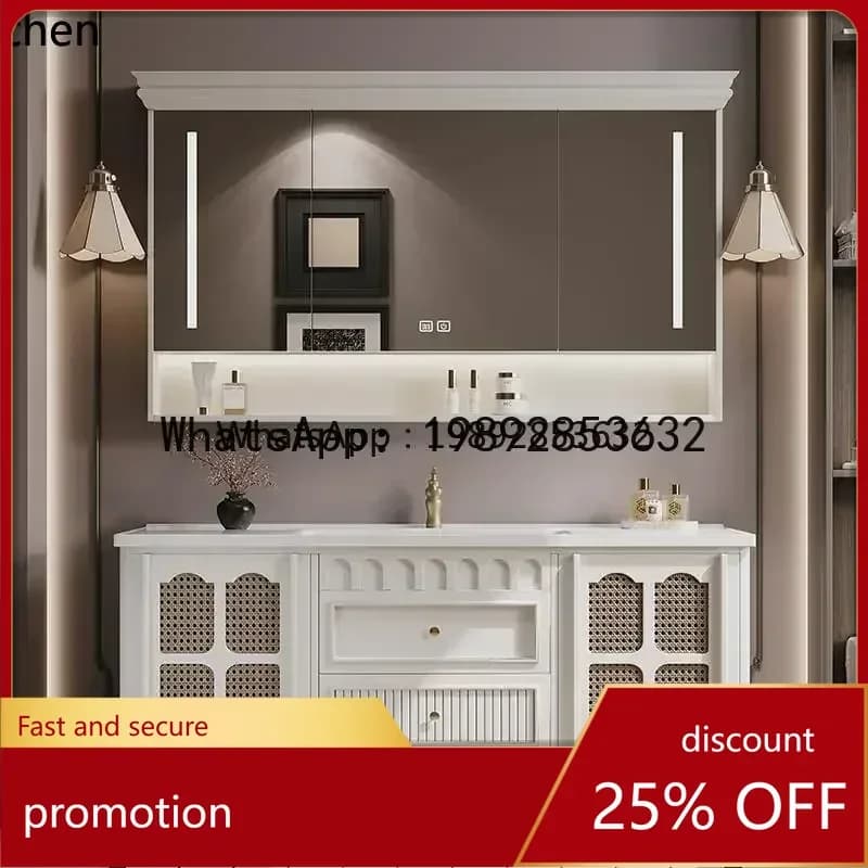YFY retro bathroom cabinet combination ceramic integrated basin toilet washbasin cabinet bathroom cabinet